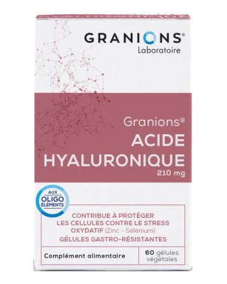 GRANIONS ACIDE HYALURONIQUE hialurono rūgštis – tai aukštos kokybės maisto papildas. 211 mg