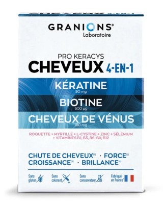 GRANIONS Pro Keracys CHEVEUX 4-EN-1maisto papildas plaukams, 90 tablečių