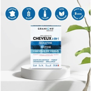 GRANIONS Pro Keracys CHEVEUX 4-EN-1maisto papildas plaukams, 90 tablečių