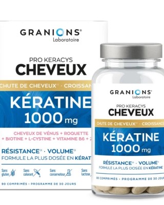 GRANIONS Pro Keracys CHEVEUX  KERATINE - maisto papiladas plaukams, 1000 mg 