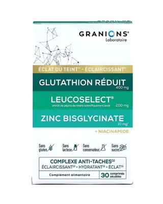 GRANIONS COMPLEXE ANTI-TACHES Pigmentinių dėmių mažinimo kompleksas, 30 kaps.