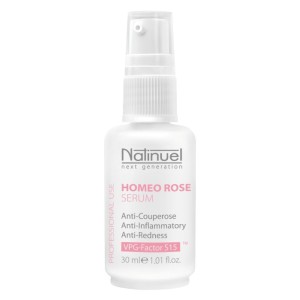 Natinuel Homeo Rose Serum, serumas kuperozinei raustančiai odai, 30 ml.