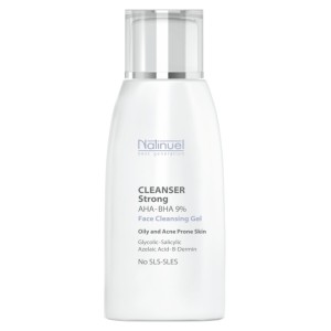 Natinuel Cleanser Strong AHA-BHA 9%, veido prausiklis su AHA-BHA 9% rūgštimi, 150 ml.