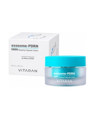 Naktinis veido kremas intensyviam odos atkūrimui su egzosomomis, PDRN ir NMN, VITARAN, 50 ml