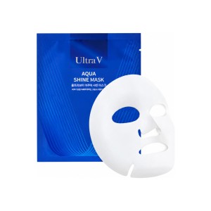 Intensyviai drėkinanti lakštinė veido kaukė AQUA SHINE, ULTRA V, 1 vnt.